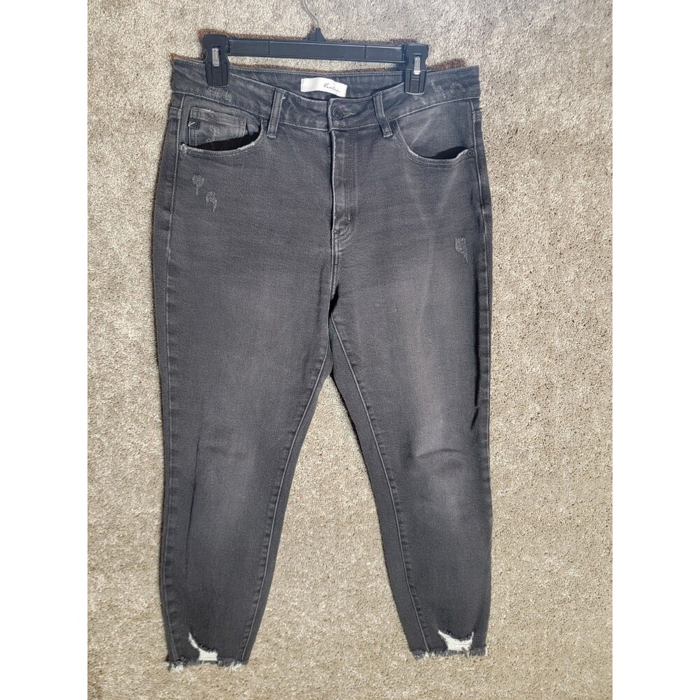 KanCan Womens Mid Cropped Estilo Black Jeans Size 15/31